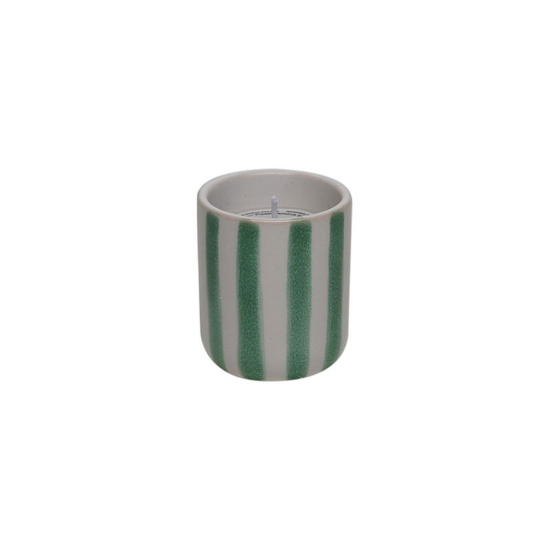 Pot bougie rayure | Vert