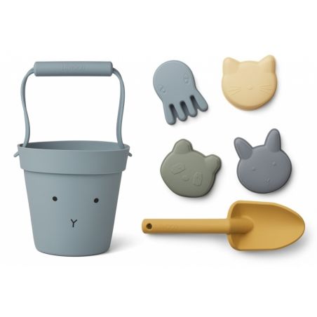 Set de plage en silicone Lapin bleu Set de plage en silicone Lapin bleu