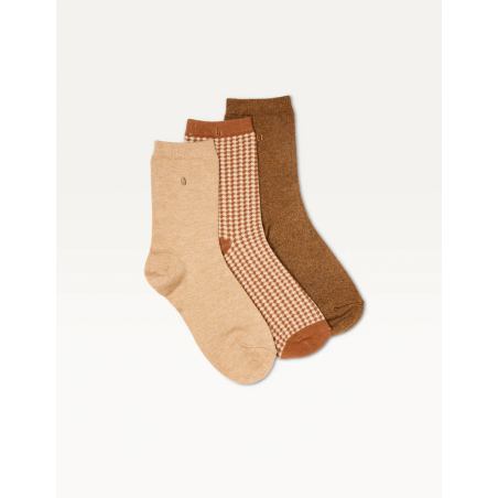 3 Paires de chaussettes | Paillettes et PDP marron - ODAJE