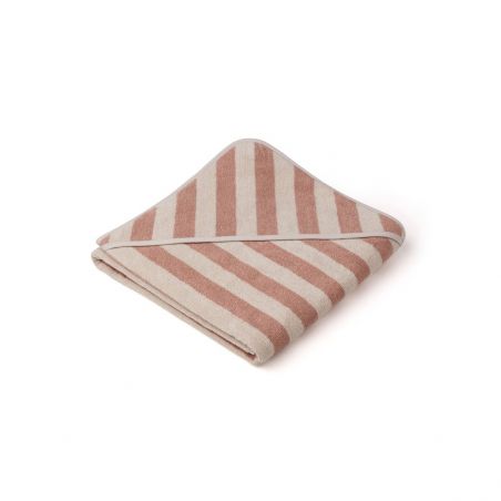 Grande cape de bain rayures roses Grande cape de bain rayures roses