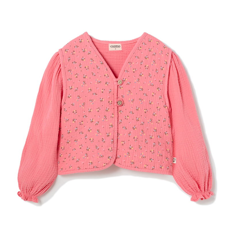 Veste matelassée fleurie | Rose - Cozmo