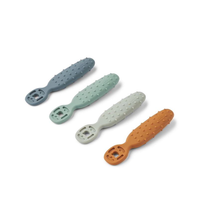 4 cuillères en silicone bébé Caelia | Bleu - Liewood