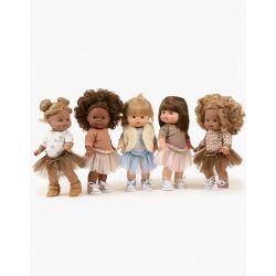 Ensemble Josepha body en maille côtelée Léo et tutu marron