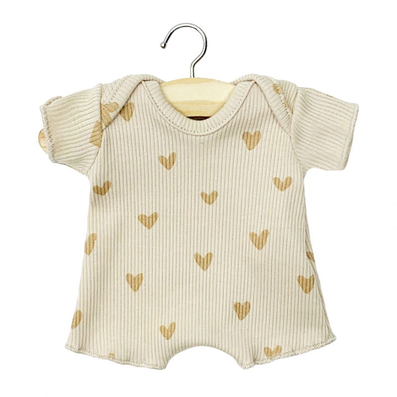 Babies - Body en maille côtelée | Petits coeurs beige