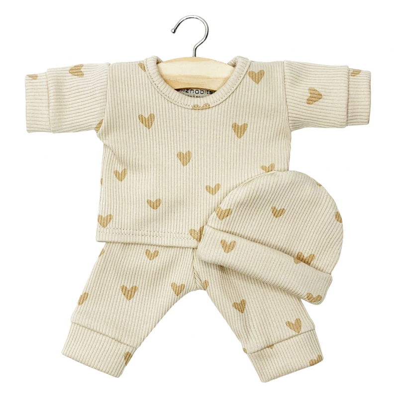 Babies - Ensemble Pyjama Morgan | Petits coeurs beige