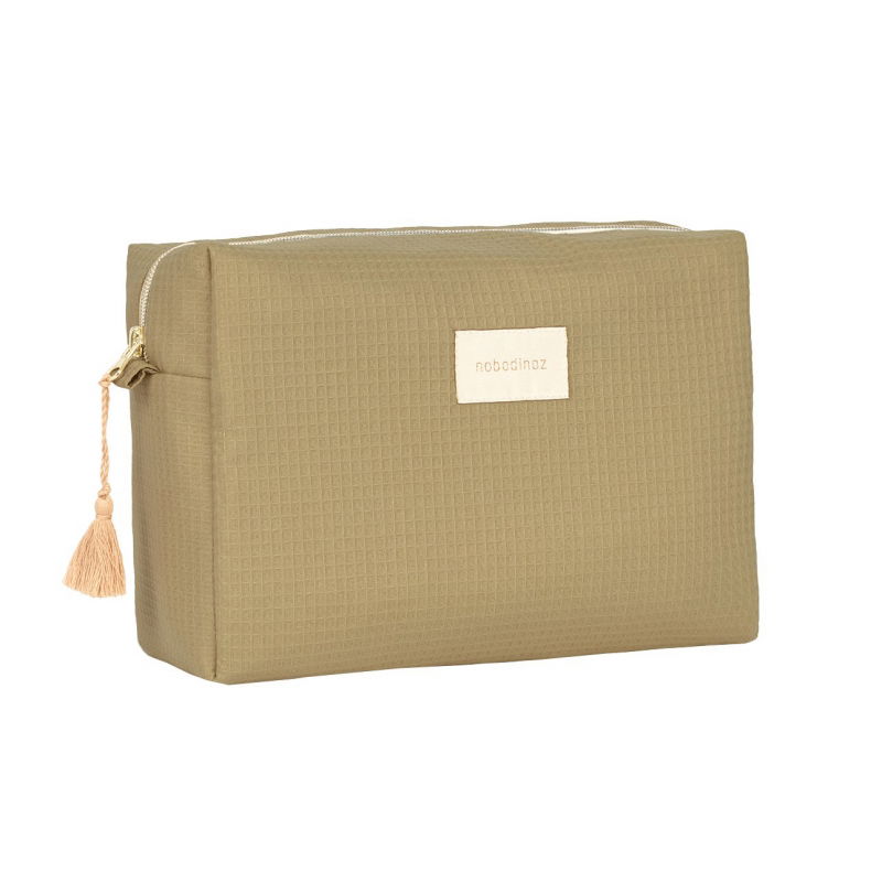 Trousse de toilette en nid d'abeilles | Olive green - Nobodinoz