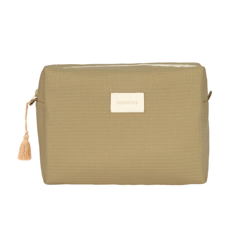 Trousse de toilette en nid d'abeilles | Olive green