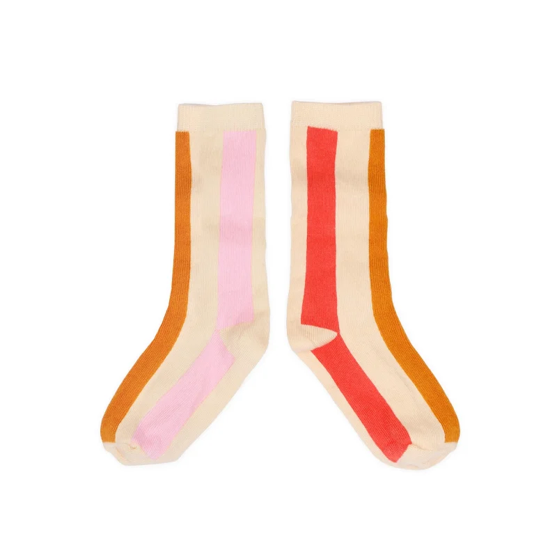 Chaussettes | Rayures nectarine - Sproet & Sprout