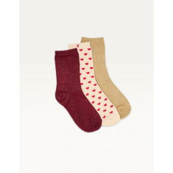 3 Paires de chaussettes | Petit coeur rouge