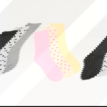 3 Paires de chaussettes | Petit coeur rouge - ODAJE