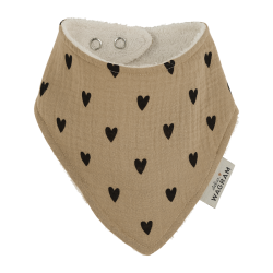 Bavoir bandana | Coeur beige
