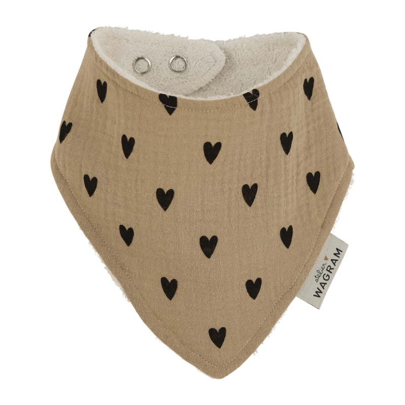 Bavoir bandana | Coeur beige