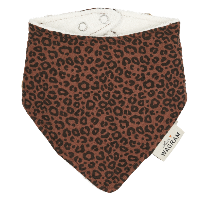 Bavoir bandana | Léopard marron