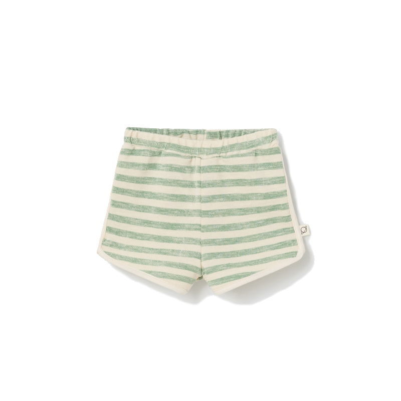 Short bébé rayures | Vert - Cozmo