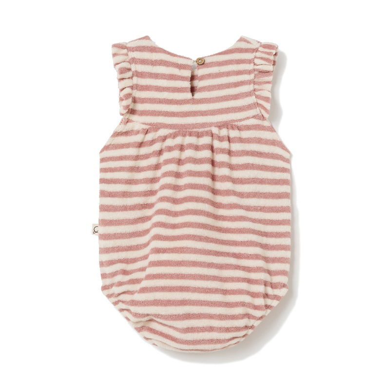 Barboteuse en tissu éponge | Rose