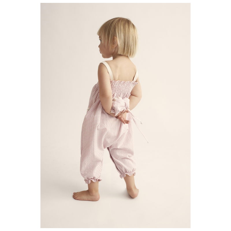 Salopette en vichy recyclé | Rose