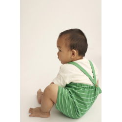 Salopette bébé à rayures | Vert