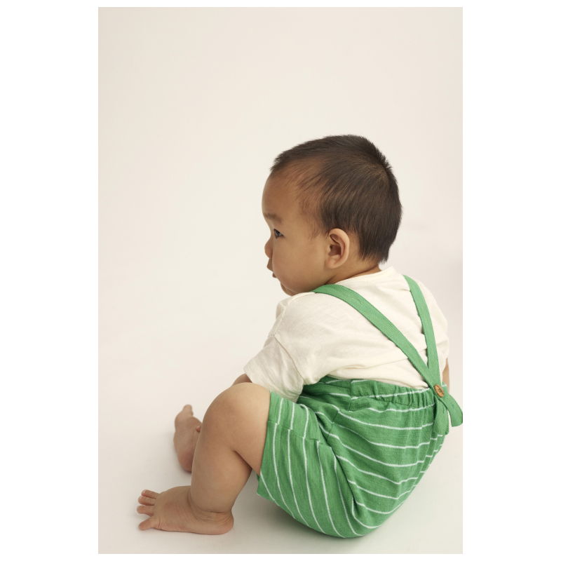 Salopette bébé à rayures | Vert