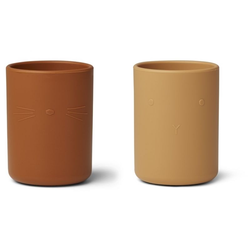 Lot de 2 tasses en silicone Jaune mix