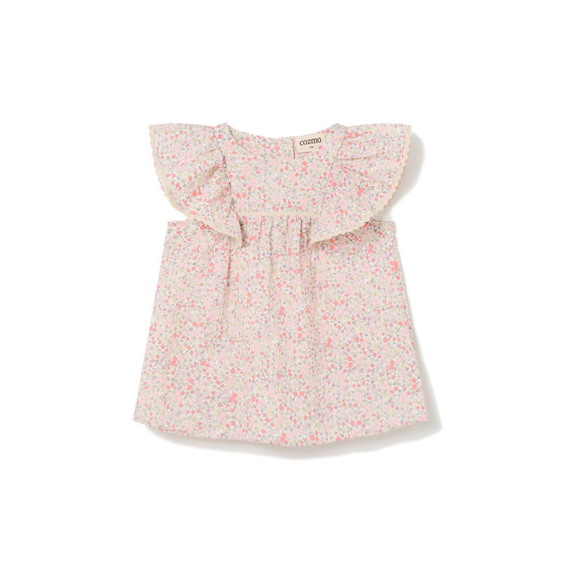 Robe bébé fleurie | Corail - Cozmo