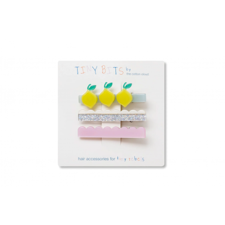 Lot de 3 pinces à cheveux | Waves Citron - The cotton cloud