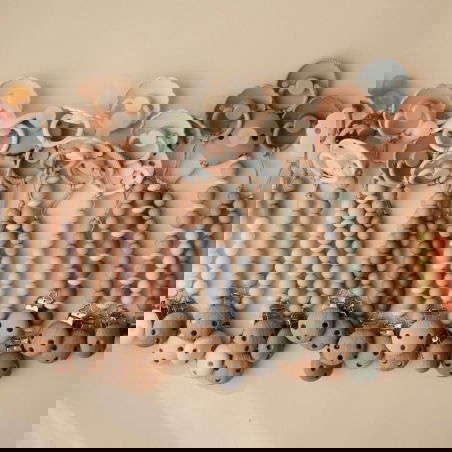 Attache tétine perles Eva | Vert thym - Mushie