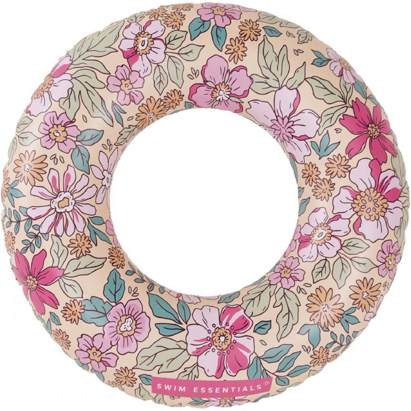 Bouée de bain 90 cm | Fleur rose