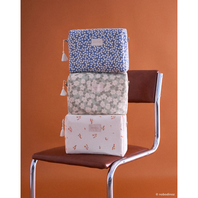 Trousse de toilette en nid d'abeilles | Blue yumiko