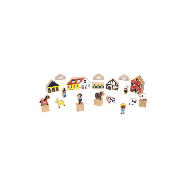 Set cubes en bois | Campagne