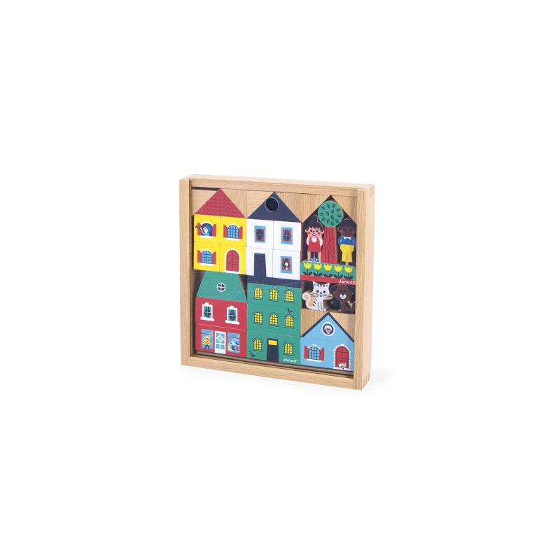 Set cubes en bois | Ville - Janod