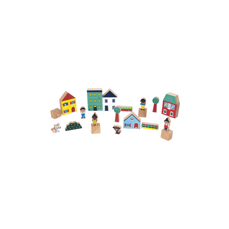 Set cubes en bois | Ville