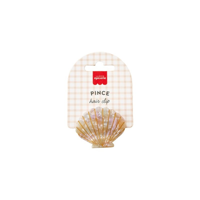Pince à cheveux coquillage multicolore