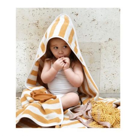Grande cape de bain rayures roses Grande cape de bain rayures roses