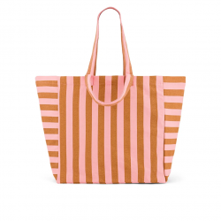 Sac Cabas Elisa | Rayure strawberry/caramel