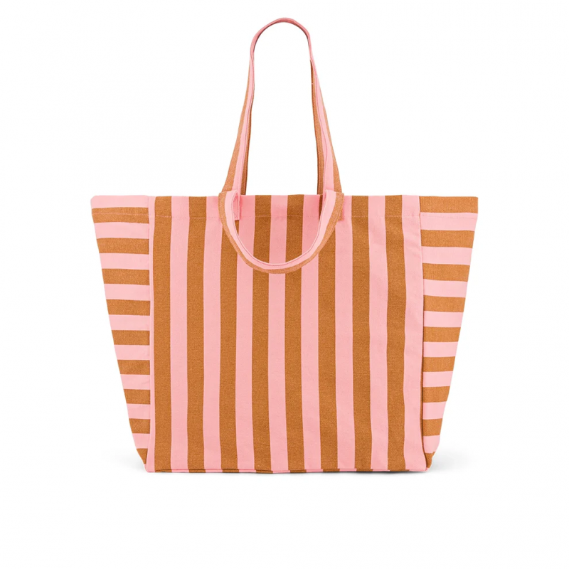 Sac Cabas Elisa | Rayure strawberry/caramel