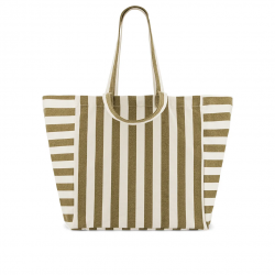 Sac Cabas Elisa | Rayure olive/greige