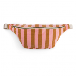 Sac banane | Rayures strawberry/caramel