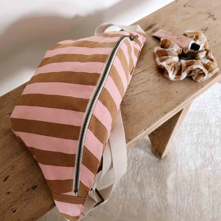 Sac banane | Rayures strawberry/caramel - Rose in April Sac banane | Rayures strawberry/caramel - Rose in April