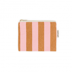 Porte monnaie | Rayures strawberry/caramel