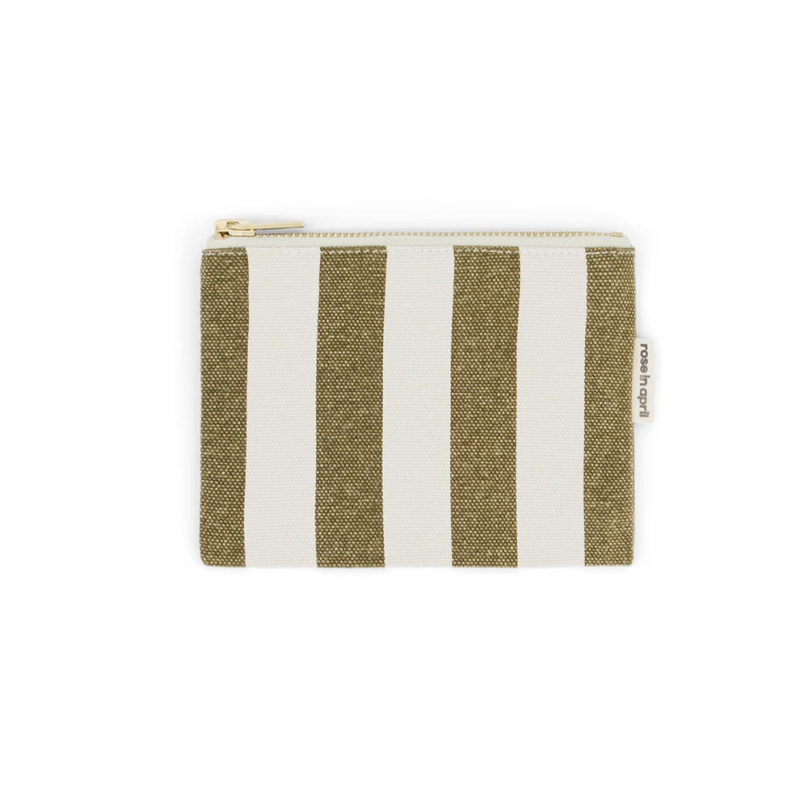 Porte monnaie | Rayures olive/greige - Rose in April