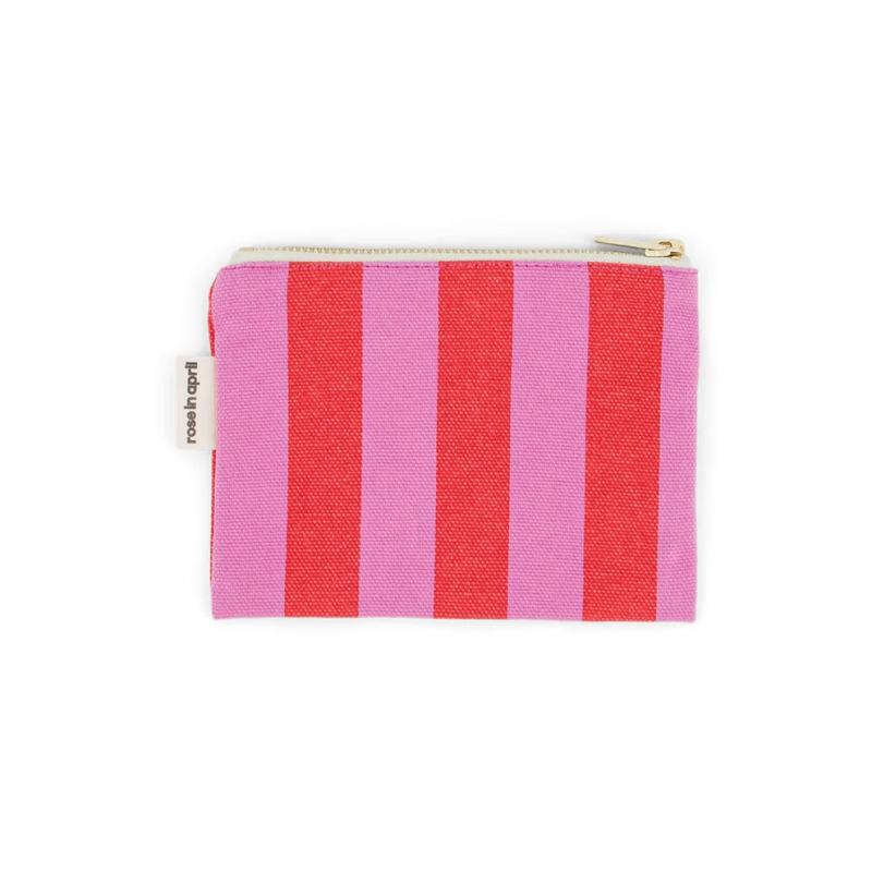 Porte monnaie | Rayures orchid/rouge - Rose in April