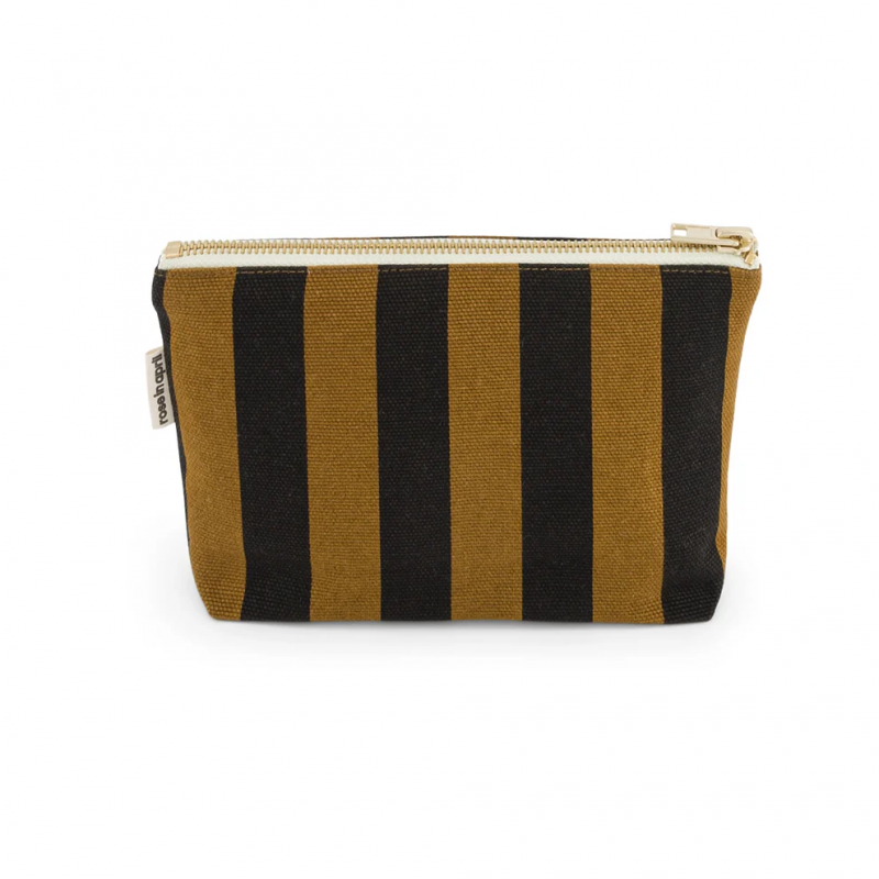 Pochette sofia | Rayures Cumin/noir - Rose in April