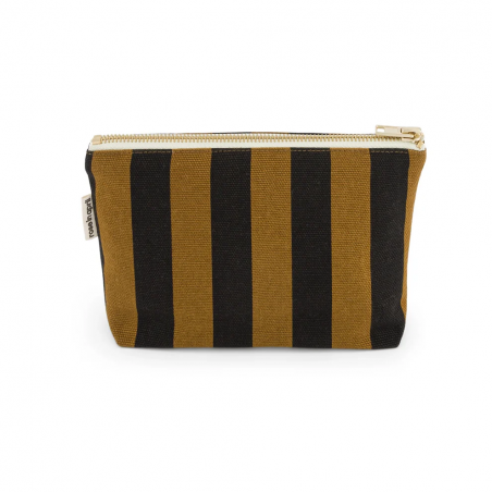 Pochette sofia | Rayures Cumin/noir - Rose in April