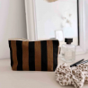 Pochette sofia | Rayures Cumin/noir - Rose in April