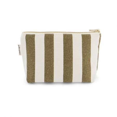 Pochette sofia | Rayures olive/greige - Rose in April Pochette sofia | Rayures olive/greige - Rose in April