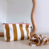 Pochette sofia | Rayures Caramel - Rose in April