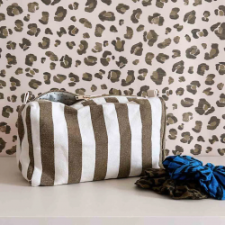 Trousse Vic | Rayures olive/greige