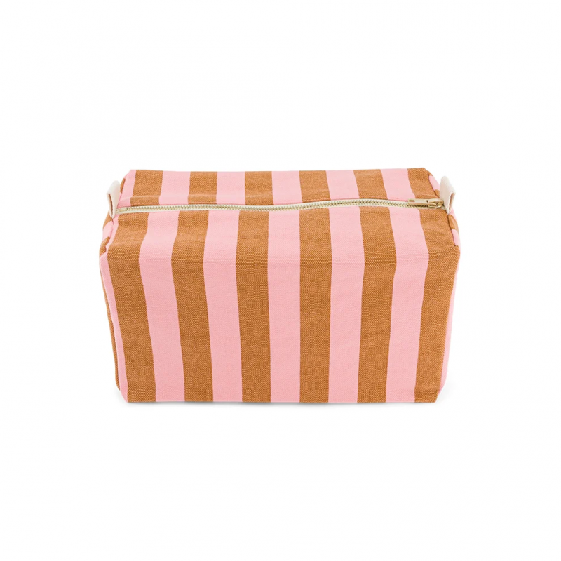 Trousse Vic | Rayures strawberry/caramel - Rose in April