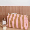 Trousse Vic | Rayures strawberry/caramel - Rose in April