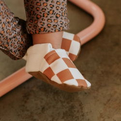Chaussons été | Damier caramel